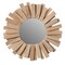 Hanging Sunburst Round Natural Wood Wall Mirror for the Entryway, Living Room, or Vanity